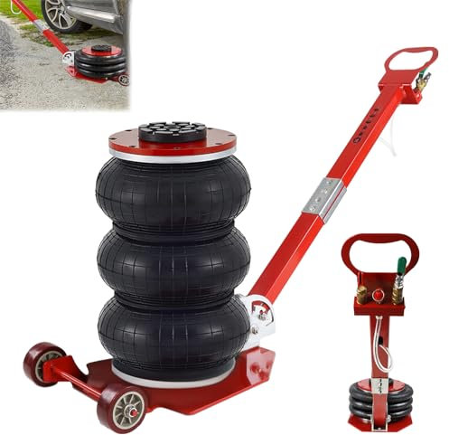 LARS360 Gato hidráulico neumático 3T para coche, 150-400 mm, altura de elevación, elevación rápida, elevador de aire con mango ajustable, gato hidráulico de 6600 LBS para coches familiares, minivans,