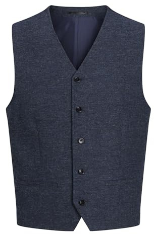 JACK&JONES Jprwinter Twill Waistcoat, Dark Navy/Fit: slim fit, 58