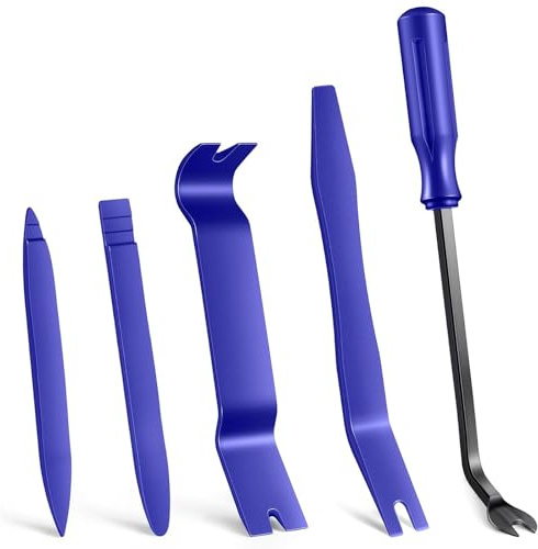 5Pcs Outil Demontage Garniture Voiture, Outils Plastique Dur, Professionnel Voiture Démontage Installation Outil Kit pour Voiture Radio Audio, Tableau de Bord, Installateur Pry Outil
