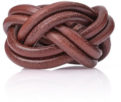 Jambor Pasapañoleta Scout. Nudo Gilwell. Pasador de pañuelo o Fular de pañoletas para Scouts y Guides. Woggle. (4 lazadas, Caoba, L)