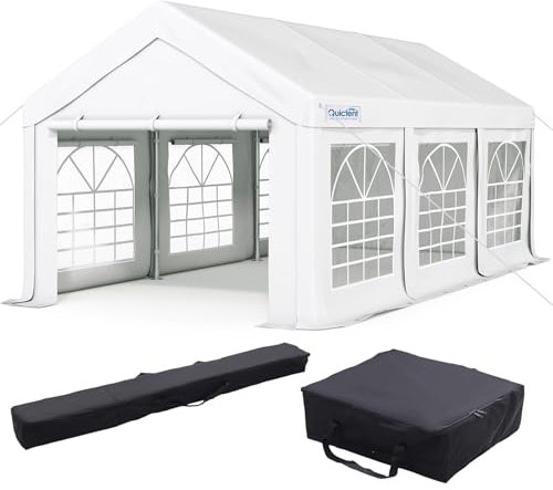 Quictent Carpa para Fiestas de Alta, 3 x 6 m, Lona de Polietileno, 500 N, Resistent