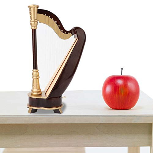Tnfeeon Strumento Musicale Decorativo in Miniatura Squisito di Arpa in Legno per Urla e Tavolo da Ufficio, Ottimo per Amici o Familiari - Materiale per Basso