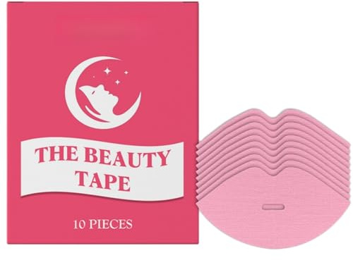 Beauty Tape,Beauty Sleep Mouth Patches for Sleeping with Hole,Overnight Lip Hydration Mask,Skin-Friendly Mouth Tape,Breathable Lip Masks,Pink M/outh Strips for Sleeping,Lip Hydration Tap/e(10 Pcs)