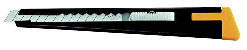 Olfa noir 180 6 morceaux couteau coupeur/tapis en métal de 15 cm; utilise les lames de 9 mm
