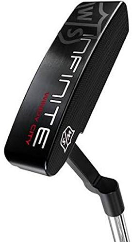 Wilson Staff Herren Putter, Linkshand, Infinite Windy City, Länge: 34 Zoll, schwarz/silber, WGW90300L34
