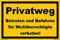 Kleberio® - Privatweg Betreten un Befahren für Nichtberechtigte verboten! - Schild Kunststoff Warnschild Verbotsschild Hinweisschild (20 x 30 cm)