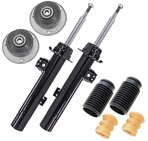 ATEC Germany 2x amortisseurs à gaz avant jambe de suspension bitube, y compris paliers de dôme et kit de protection contre la poussière, Compatible avec BMW 3 (E90), 3 Touring (E91)