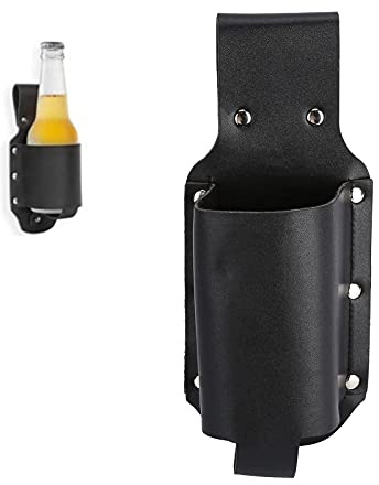 Classic Beer Holster, PU Leather Beer Holster, Portable Bottle Holders Beer Holder Belt Drink Waist Bag Drink Holder for Travel Outdoor