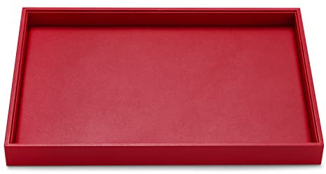 Papten plateau à bijoux empilable en cuir, rangement de bijoux tiroir insert à bijoux organisateur présentoir à bijoux, 35x24x3cm (rouge vin)