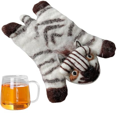 Sottobicchieri in Feltro fatti Mano, Sottobicchieri in Feltro di Lana | Sottobicchieri da Coppa di Animali in Lana | Sottobicchiere in Feltro di Lana Animale Cartone animato Resistente