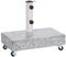 CLALER halb eckig Sonnenschirmständer 45x25x8,3 cm 25kg, polierter Granit Schirmständer, Sonnenschirm Schirmfuß mit Rollen, Grau