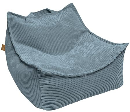MEOWBABY Sitzsack Kinder – Bequemer Kindersessel mit Füllung – Sitzsack Kinderzimmer – Weicher Bodensessel für Kleinkinder – Waschbarer Bezug – Kindersitzsack für Mädchen & Jungen, Cord, Türkis