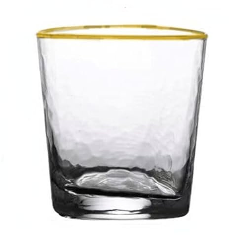 CTCOIJRN Verre à vin en Verre Triangle Cup Mouth 300-500 ML Motif Marteau Or Dépôt Gobelet Soju Whisky Vodka Verre à vin Rouge Verres Faits à la Main