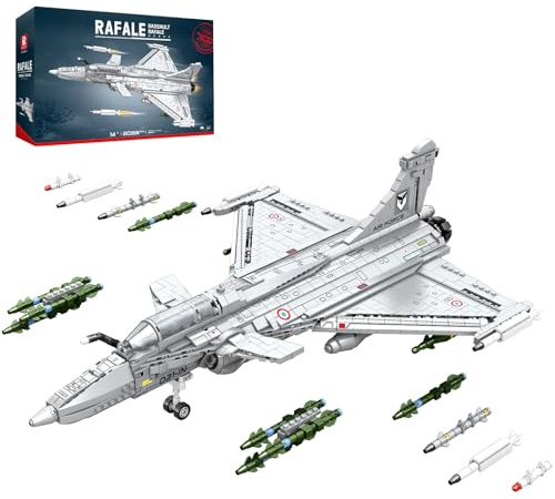 Reobrix Kit de Construction d'avion de Chasse, Maquette d'avion Militaire pour Adultes, modèle Technique d'avion de Chasse, 33035, Cadeau de Collection pour garçons et Filles de 14 Ans et Plus