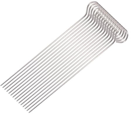 Happyyami Bastoncini Per Barbecue Riutilizzabili 30 Pezzi Spiedini Per Grigliate Foro Per Appenderli Facile Da Riporre