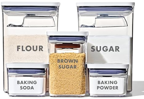 OXO Good Grips 8-Piece Prelabeled Baking POP Container Set