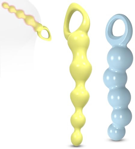 BDSMYEE 2 pezzi di perline anali con 5 palline, plug anale con catena anale con perline anali per uomini e donne, plug anale espansore anale giocattoli anali plug giocattoli sessuali