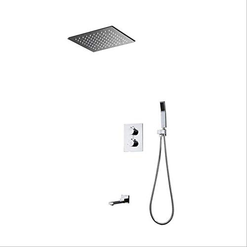 LIUWOPA Pommeau de Douche encastré, Douche à Effet Pluie à LED, Ensemble de Douche Mural encastré