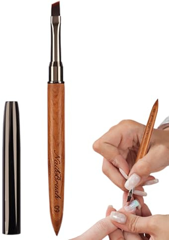 Pincel para esmalte de uñas, pincel para lápiz de uñas | con detalles de sándalo para detalles sutiles, dibujo refinado, líneas largas, diseño de uñas, salón c