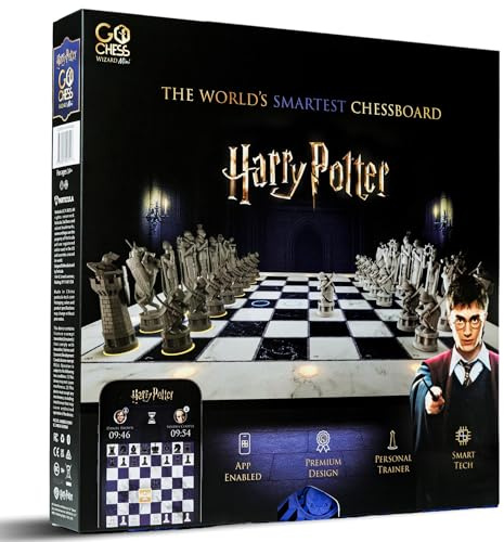 Harry Potter Electronic Chess Board Game. GoChess Mini Wizard. Light-Up Chess Set for Adults & Kids. All Skill Levels & Online Play App for Harry Potter Fans Smart Board Games Lovers