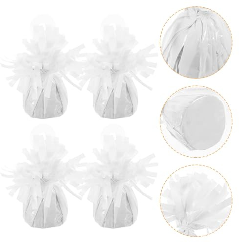 ANDRESLAD Pesi per Palloncini da Festa 6 Pezzi Bianchi per Palloncini Elio, Blocchi Peso per Decorazioni Compleanno e Matrimonio, Accessori per Feste Controllo Altezza Galleggiamento