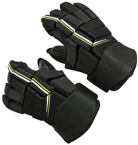 yeeplant Guantes de hockey sobre hielo para jugadores jóvenes, equipo de protección de 10 pulgadas, acolchado de espuma de alta densidad, flexibles, impermeables y transpirables para hielo/rodillo