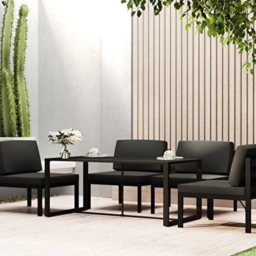 Tonture trädgårdsmatbord antracit av aluminium, 120 x 60 x 66 cm, väderbeständigt, utrymmesbesparande utomhus för balkong, terrass, veranda med robust, pulverlackerad yta