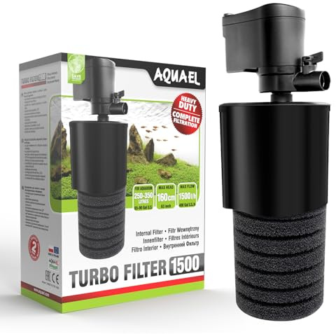 Filter Turbo 1500 – Komplette Filterung | Innenfilter für Süßwasseraquarien 250–350 l | 1500 l/h | 22 W | Belüftung + Regulierung