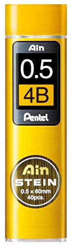 Pentel Ain STEIN C275 Feinmine, 40 Minen je Dose, 0.5 mm, Härtegrad 4B (1 Dose)