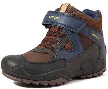 Geox J New Savage Boy B A Schuhe, Brown Navy, 35 EU