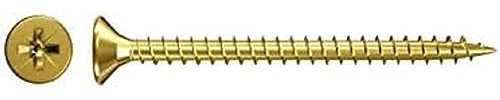 fischer Tornillo de aglomerado 4,0 x 35 cabeza avellanada amarillo galvanizado rosca completa Phillips PZ