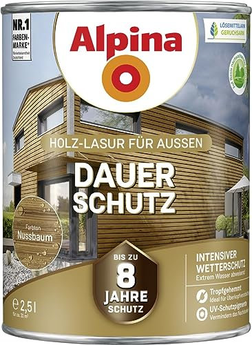 Alpina Lasure de protection longue durée noyer 2,5 l