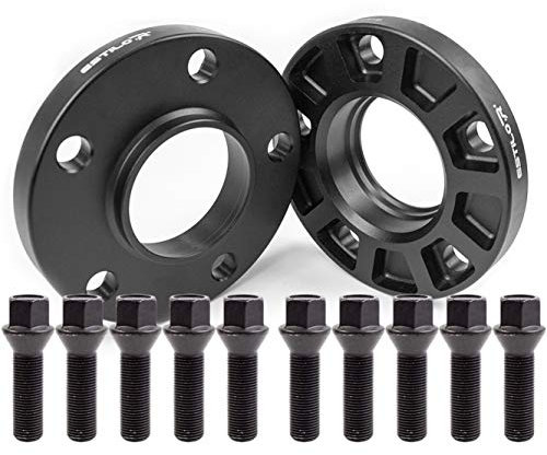 Estilo-R Spurverbreiterung mit ABE 20mm/Rad LK 120/5 ZBD 72,6 schwarz eloxiert mit Schrauben M14x1,5 Kegel 47mm