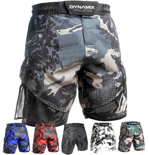 Dynamix Athletics Hybrid Training Shorts Predatex - MMA Grappling Kampfsport Fitness Martial Arts Fight Hose für Herren im Camouflage Style (as3, Alpha, m, Regular, Regular, Woodland Camo)