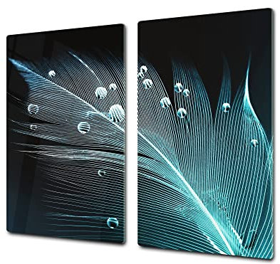 Concept Crystal ASSE da Cucina in Vetro temperato – Tagliere in Vetro – Pezzo Unico (60x52 cm) o Due Pezzi (30x52 cm ognuno); D39 Serie Varie