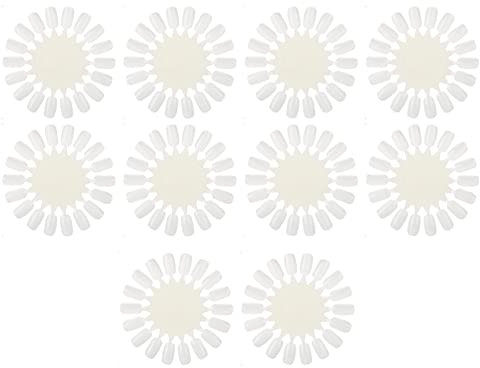 Punte Espositore Unghie, 10 Pezz Campioni per Unghie, Punte per Nail Art, Piastra per Esposizione per Unghie, Bastoncini per Campioni di Smalto per Salone di Bellezza e Principianti