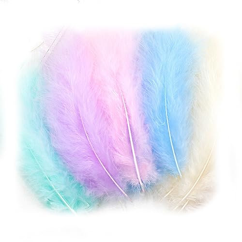XPEX 100 Stück Basteln Federn,Bastelfedern Bunt,Federn Basteln Bunt,Partyzubehör Für Halloween Zum Basteln,Federn Bunte Federn Zum Basteln,Feder Deko Für Diy Hochzeit,Kopfschmucksfedern (B)