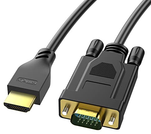 fairikabe Cavo HDMI a VGA 1,8 m, HDMI maschio a VGA maschio, 1080P@60 Hz, adattatore cavo per monitor, per laptop, PC, proiettore, TV