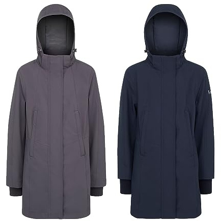 LeMieux Junior Pro Waterproof Coat in Navy - Fully Lined & Taped Seams - Two Way Front Zip - Waterproof Rain Jacket for Horse Riding, Walking & Hiking - Detachable & Adjustable Hood - Age 11-12 Years