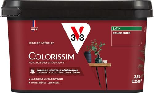 V33 Peinture multi-supports Colorissim® Rouge rubis satin 2,5L