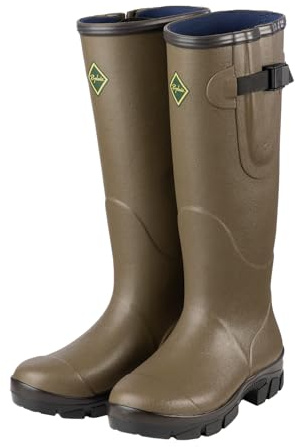 Rydale Unisex Neoprene Lined Wellington Boots Ladies Men's Warm Outdoor Wellies Waterproof Boots (Light Khaki, UK Footwear Size System, Adult, Women, Numeric, Medium, 7)