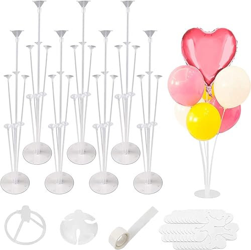 OMATSBEH 7 Sets Balloon Stand Kits, Balloon Holder for Table Graduation Baby Shower Gender Reveal Party Decorations, for Bridal Shower Engagement Birthday Wedding