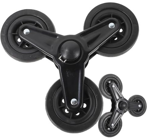 CIYODO Ruedas De Cristal De Acero Inoxidable Ruedas Triangulares Resistentes para Carritos De Compras para Trabajo Pesado para Escaleras