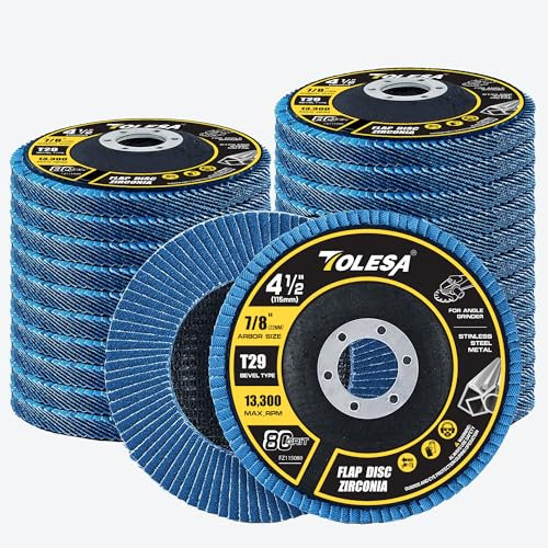 TOLESA Dischi lamellari grana 80, mola in zirconia T29 (confezione da 24)