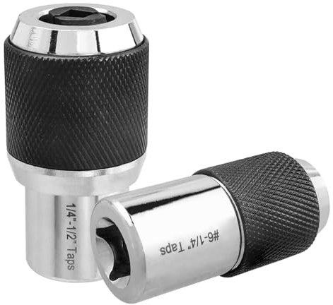 Mesee 2 Stück Gewindebohrer-Steckschlüssel-Adapter, Verstellbares Gewindebohrer-Set, 3/8 Drive Adjustable Adapter, Kompaktes Gewindebohrer-Set, für einfaches Herausziehen von Schrauben, 6-1/2, 3/8