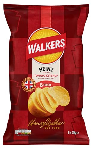 Walkers Heinz Tomato Ketchup Multipack Crisps 6x25g
