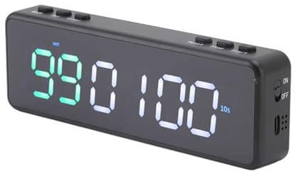 Marcador, Temporizador de gimnasio portátil, multifunción, carga USB, temporizador de intervalos LED, pantalla, temporizador de intervalos for gimnasio en casa Para deportes(Groen)