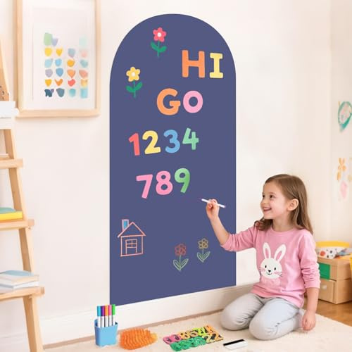 FUHSY Arch Magnetic Wall Decal 100x45 cm Magnetic Chalk Board Sticker Magnet Chalkboard for Wall Peel and Stick Self Adhesive Blackboard Multifunctional for Playroom Home Office School