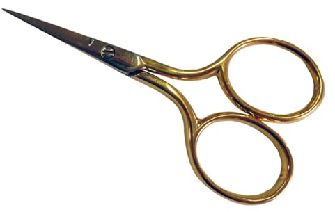 BOHIN France - Stainless Steel (7cm) Sharp Blades Embroidery Scissors with Gold-Plated Handle - 1 Piece