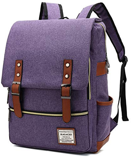 FreeMaster Vintage Unisex Casual School Bag Travel Laptop Backpack Rucksack Daypack Tablet Bags (Purple)